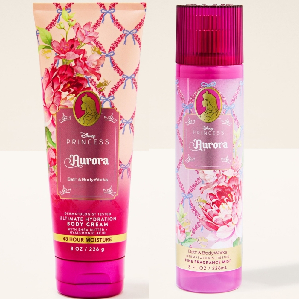 Disney Princess Aurora Body Cream & Fragrance Mist Set NEW Bath Body Works